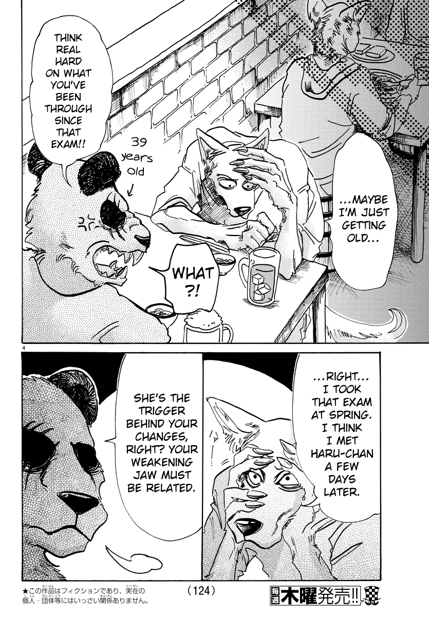 Beastars Chapter 68 page 4 - Chapter 68: Limp Teeth Meets Invigorated Hands
