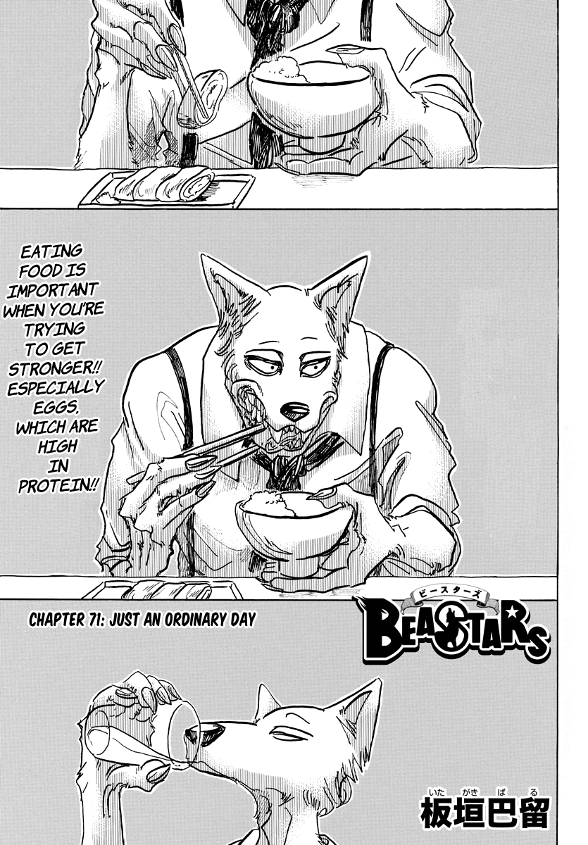 Beastars Chapter 71 page 1 - Chapter 71: Just an Ordinary Day