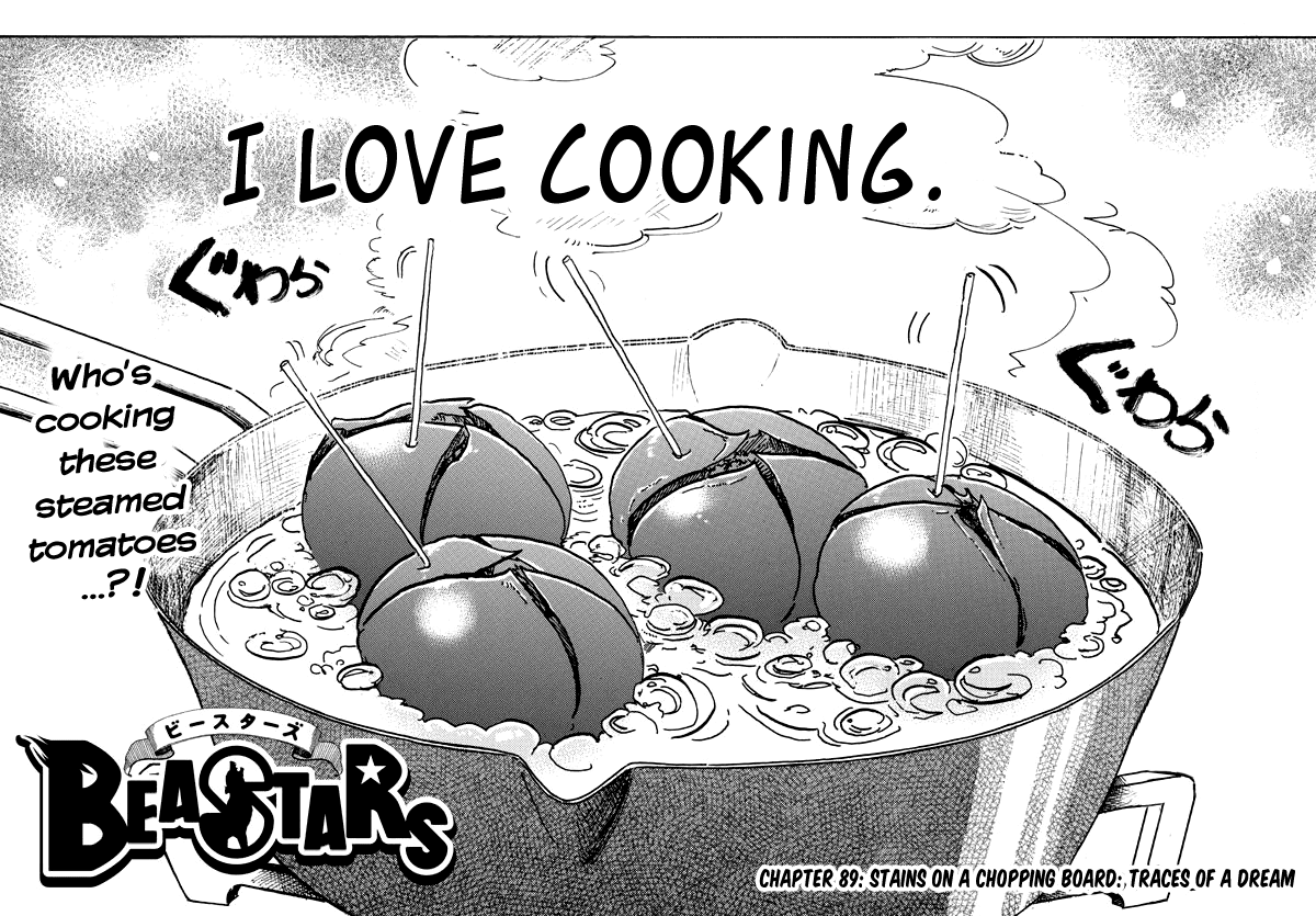 Beastars Chapter 89 page 1 - Chapter 89: Stains on a Chopping Board: Traces of a Dream