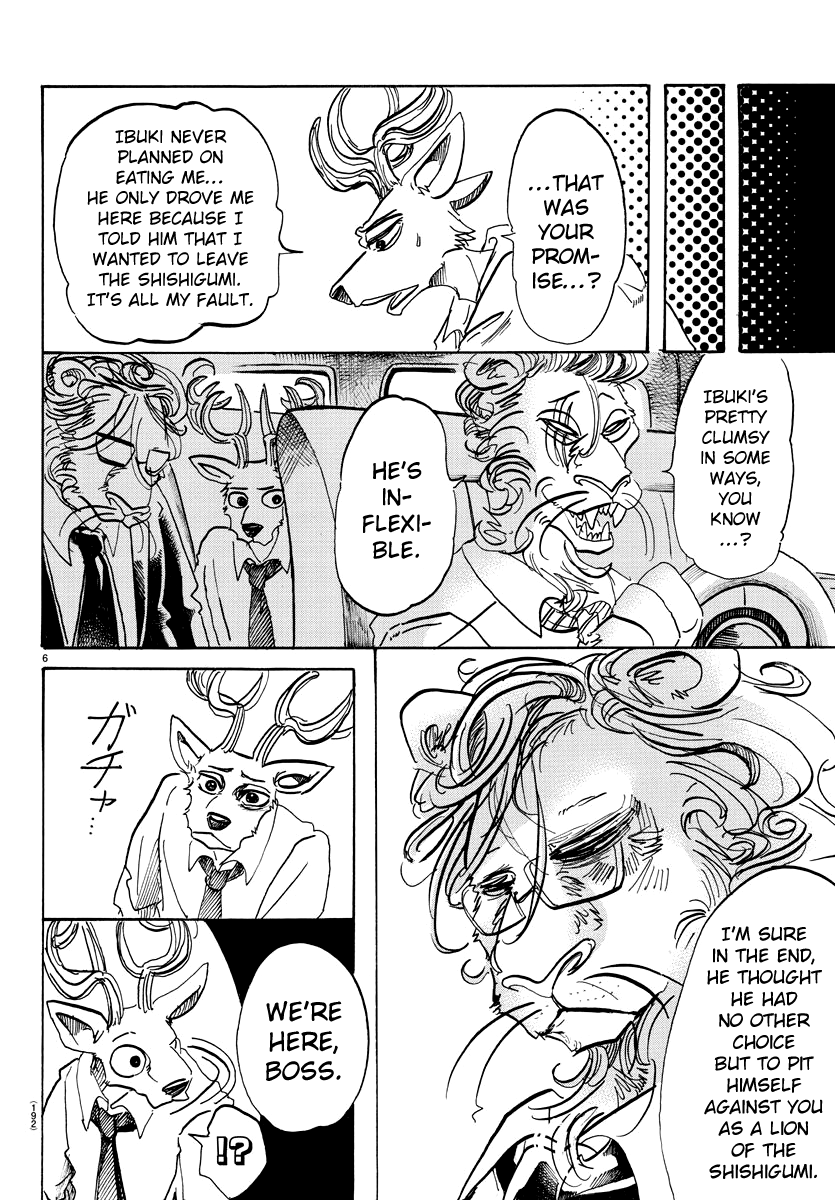 Beastars Chapter 93 page 6 - Chapter 93: A Piece of Golden Hair on My Shirt, Now in My Pocket