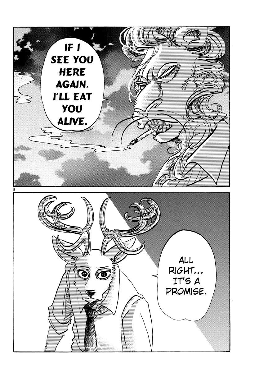 Beastars Chapter 93 page 8 - Chapter 93: A Piece of Golden Hair on My Shirt, Now in My Pocket