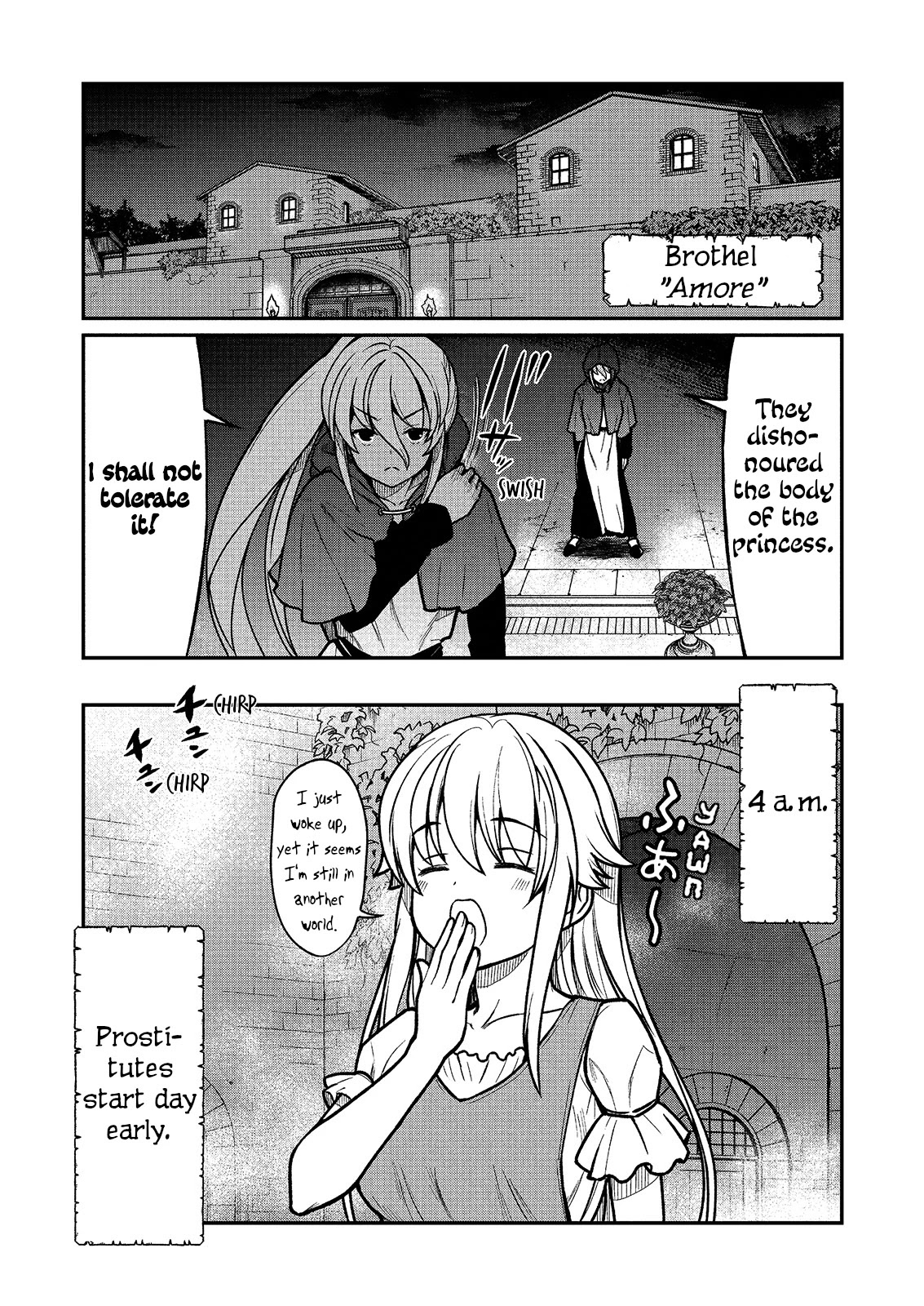 Becoming Princess Knight and Working at Yuri Brothel Chapter 2 page 4 - Chapter 2