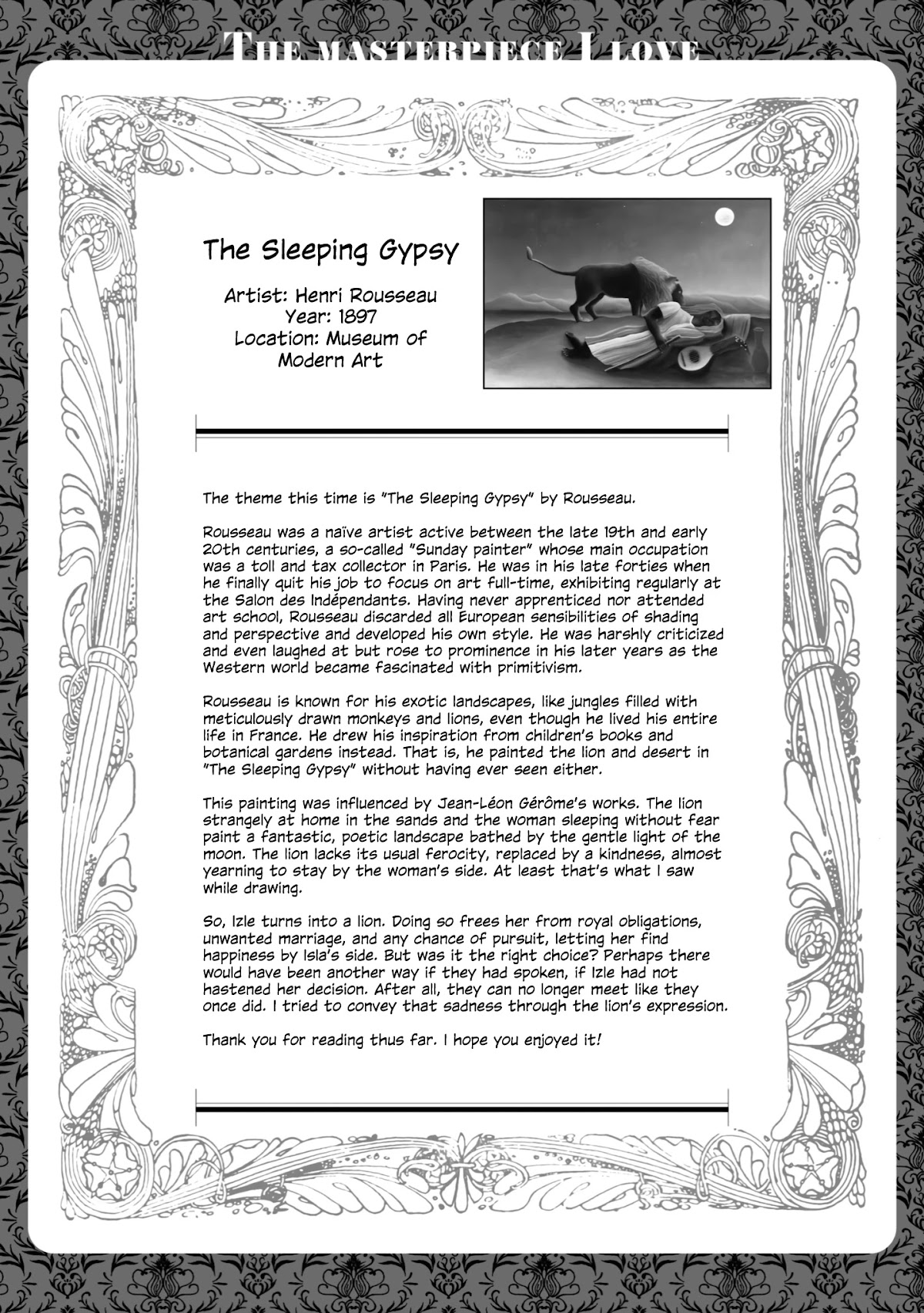 Beloved Paintings Chapter 11 page 26 - Chapter 11: The Sleeping Gypsy