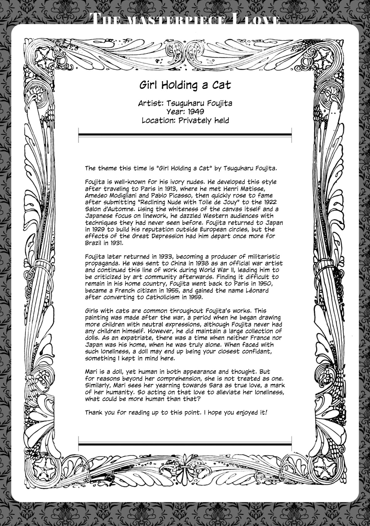 Beloved Paintings Chapter 13 page 18 - Chapter 13: Girl Holding A Cat