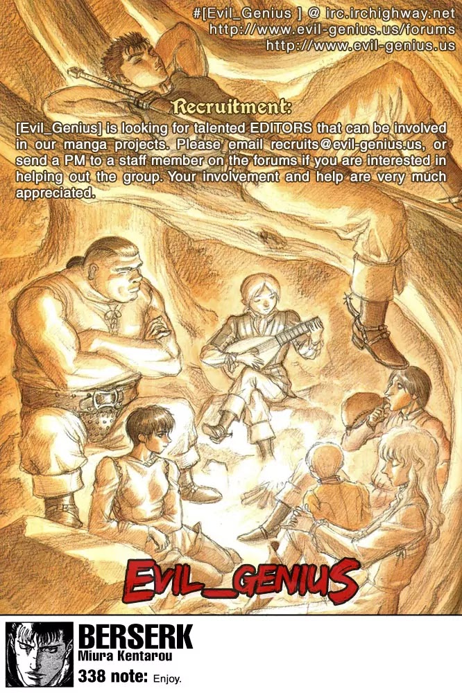 Berserk manga, chapter 339, page 22 of 22