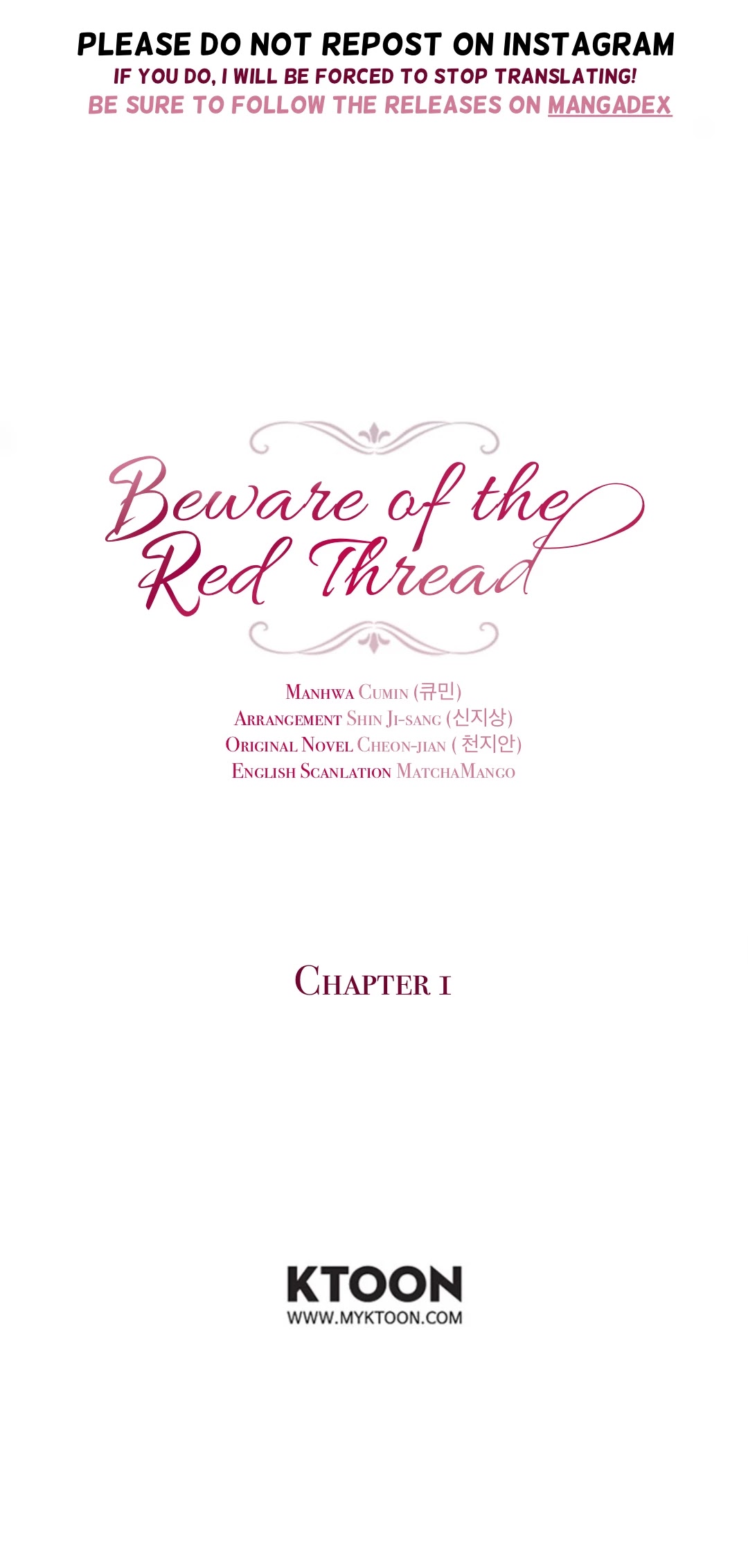 Beware of the Red Thread Chapter 1 page 1 - Chapter 1