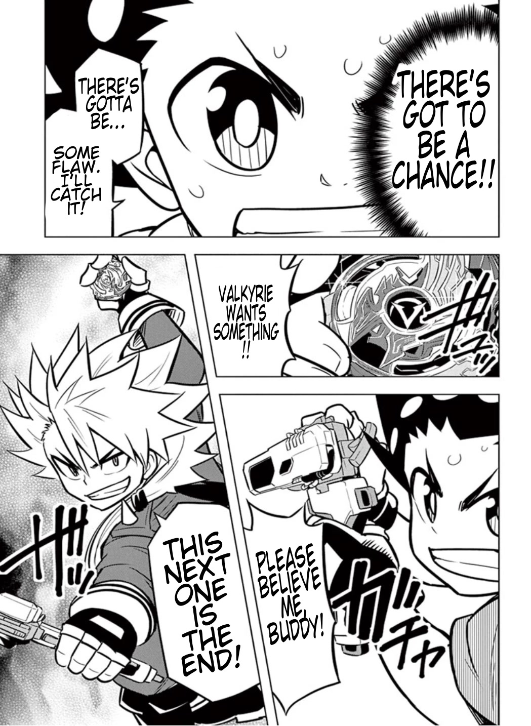 Beyblade Burst Chapter 13 page 15 - Chapter 13: Valkyrie's Explosive New Shot!