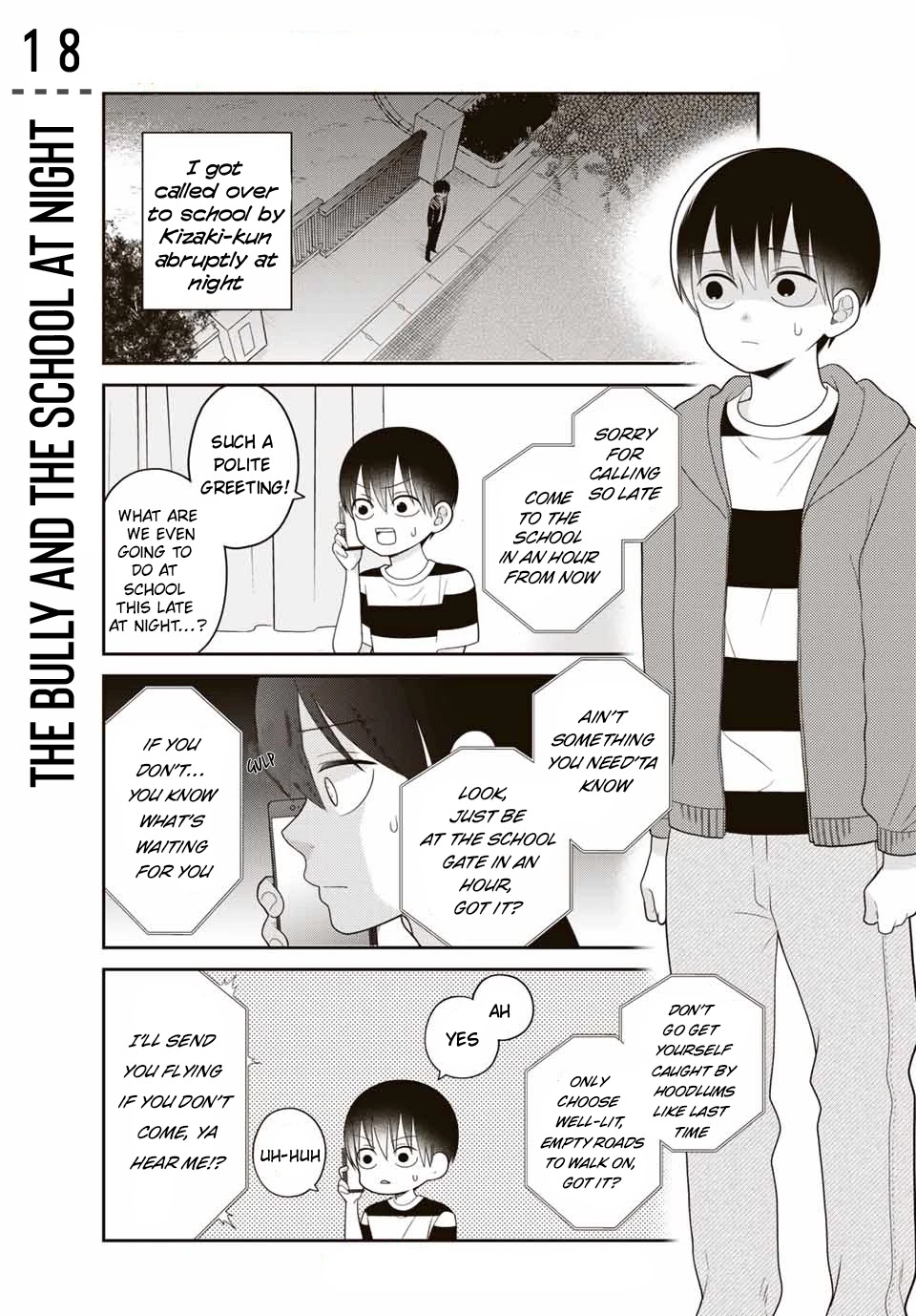 Bimyou ni Yasashii Ijimekko Chapter 18 page 2 - Chapter 18: The Bully and the School at Night