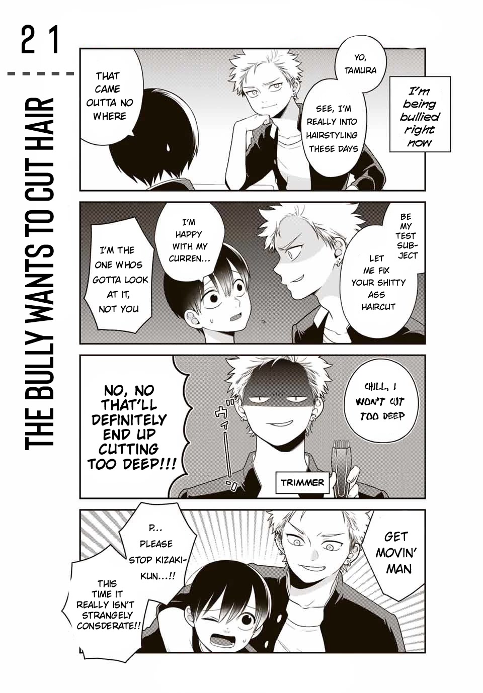 Bimyou ni Yasashii Ijimekko Chapter 21 page 2 - Chapter 21: The Bully Wants to Cut Hair