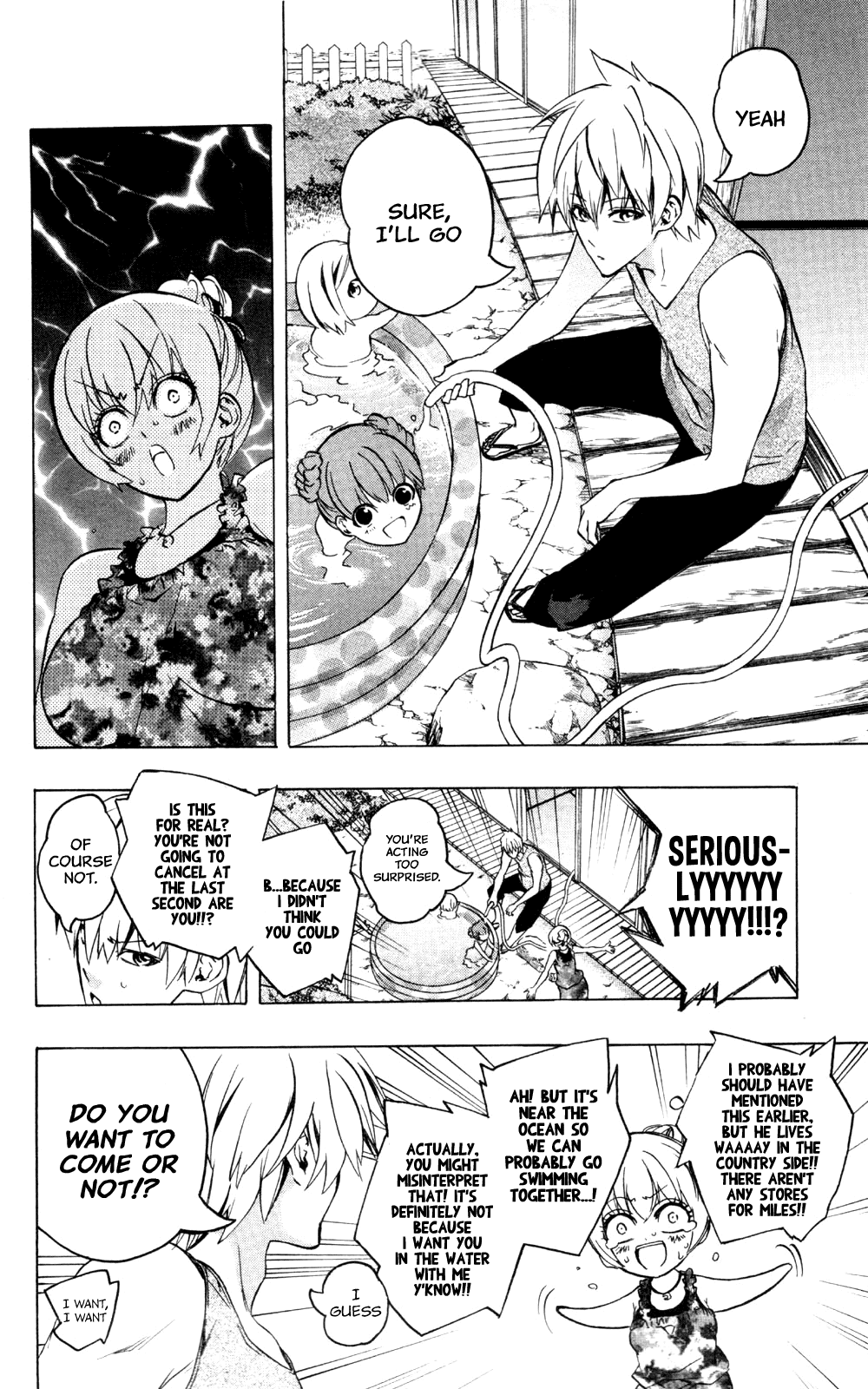 Binbougami ga! Chapter 37 page 10 - Chapter 37: "It's Definitely not Because I Want You in the Water with Me Y'Know" "I Guess..."
