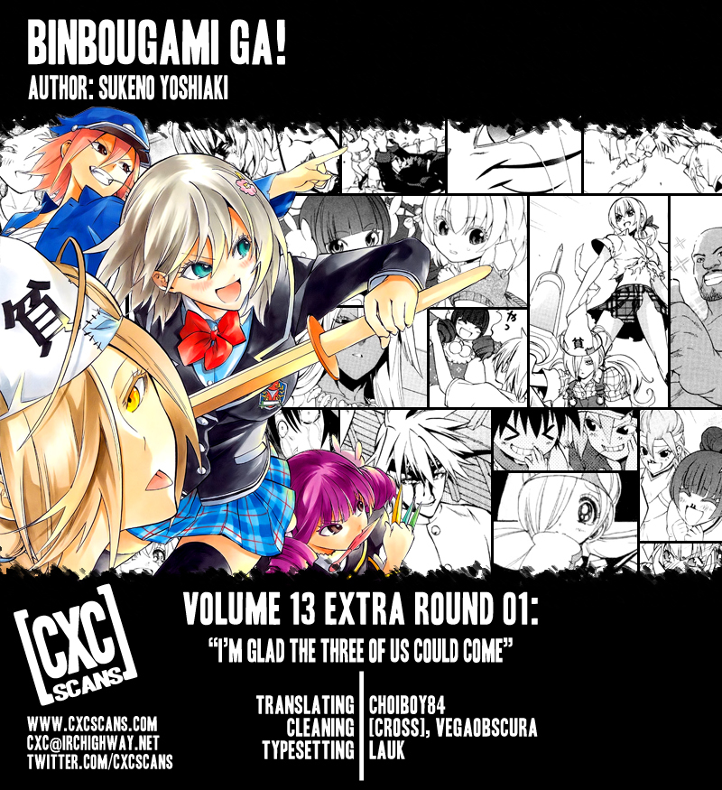 Binbougami ga! Chapter 60.1 page 1 - Chapter 60.1: Extra Round 1: I'm Glad the Three of Us Could Come