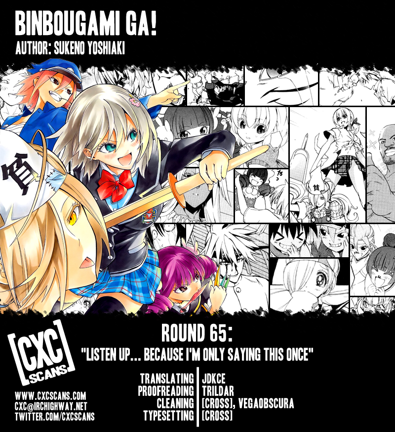 Binbougami ga! Chapter 65 page 1 - Chapter 65: Listen Up... because I'm only saying this once...