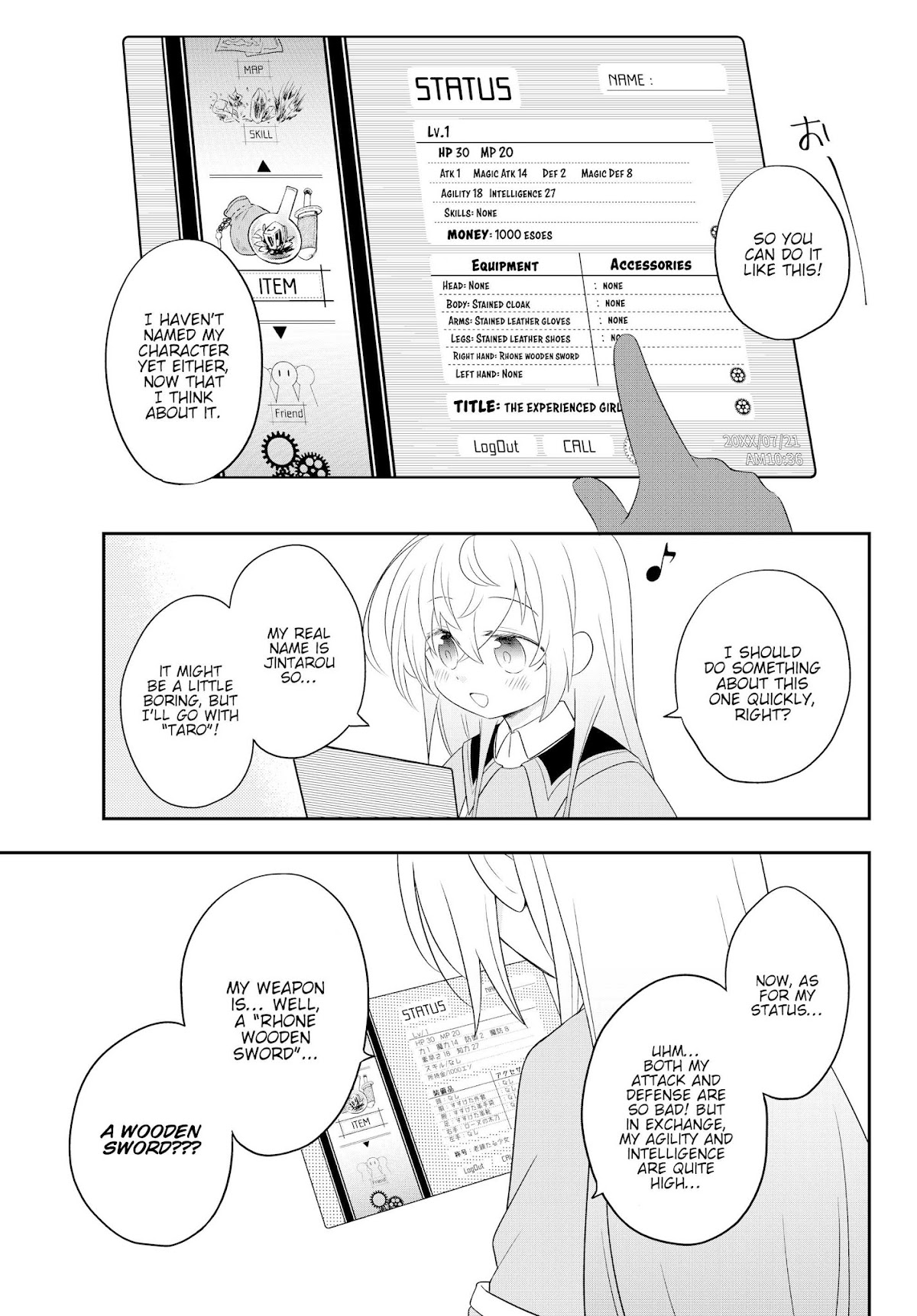 Bishoujo ni Natta kedo, Netoge Haijin Yattemasu Chapter 3.1 page 8 - Chapter 3.1: To the world of Mercenaries (1)