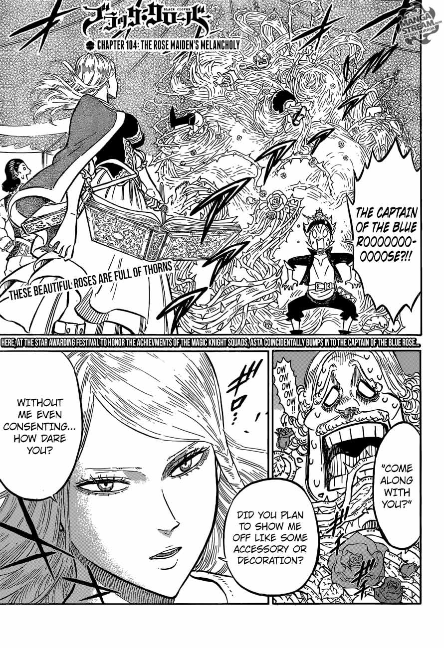 Black Clover Chapter 104 page 1 - Chapter 104: The Briar Maiden's Melancholy