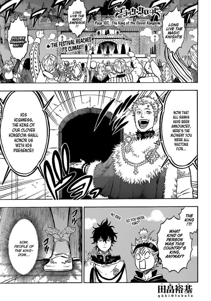 Black Clover Chapter 107 page 1 - Chapter 107: The King of the Clover Kingdom
