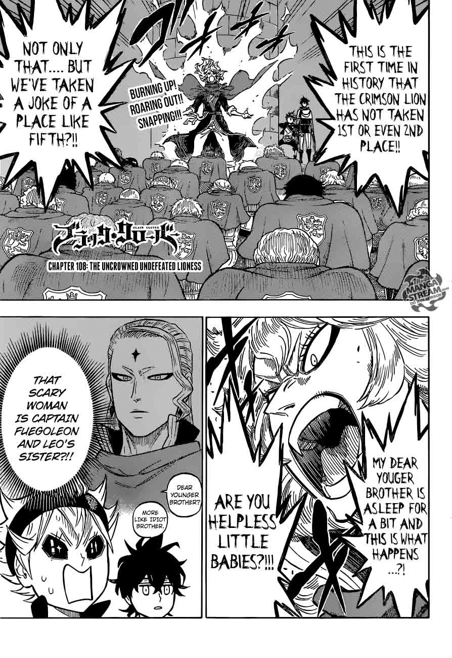 Black Clover Chapter 108 page 1 - Chapter 108: The Uncrowned, Undefeated Lioness