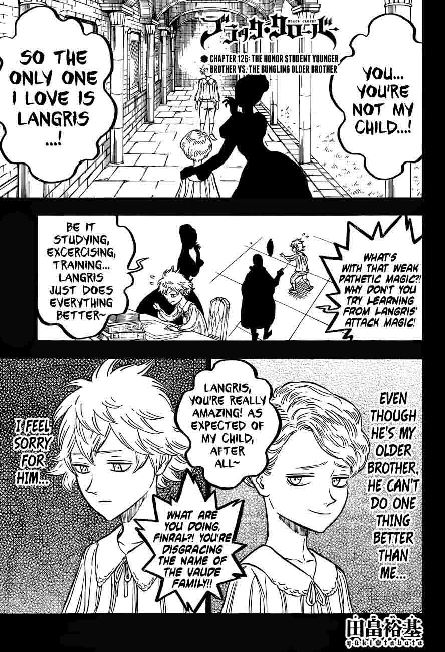 Black Clover Chapter 126 page 1 - Chapter 126: The Honor Student Younger Brother vs. the Bungling Older Brother