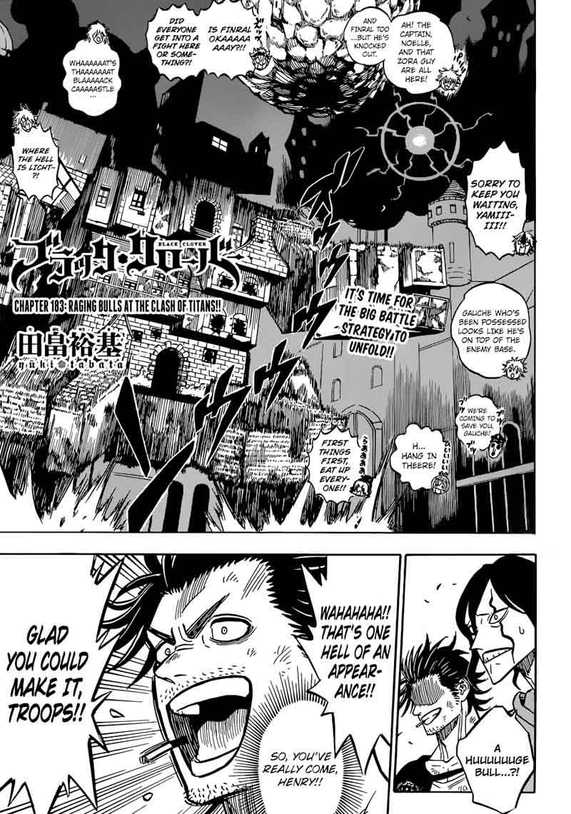 Black Clover Chapter 183 page 1 - Chapter 183: The Raging Bull Joins the Showdown!!