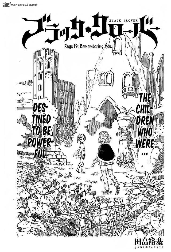 Black Clover Chapter 19 page 1 - Chapter 19: Memories of You