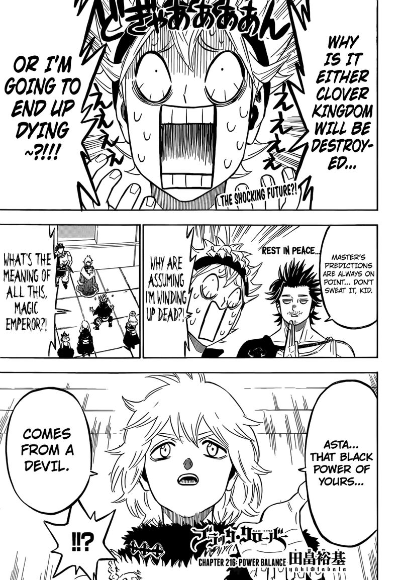 Black Clover Chapter 216 page 1 - Chapter 216: Power Balance