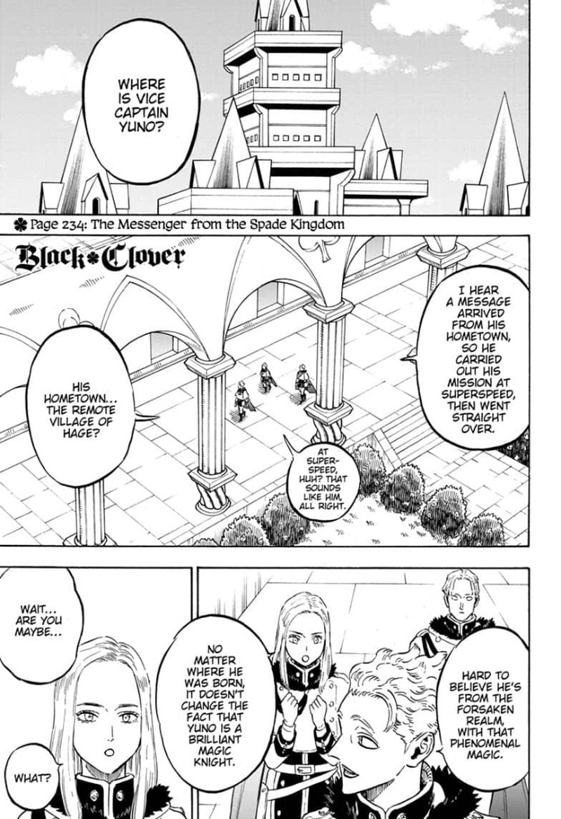Black Clover Chapter 234 page 1 - Chapter 234: The Messenger from the Spade Kingdom
