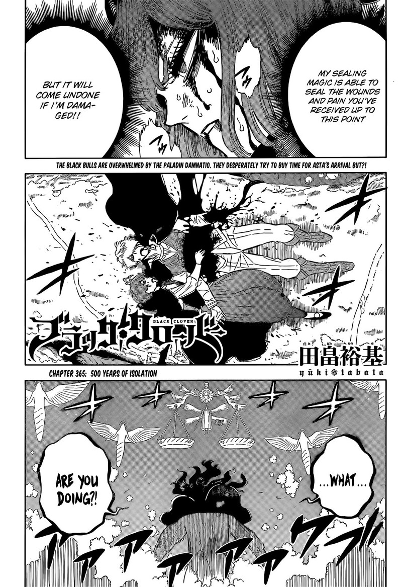 Black Clover Chapter 365 page 1 - Chapter 365: Five Hundred Years of Solitude