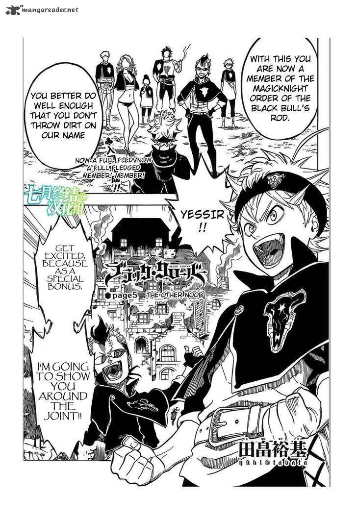 Black Clover Chapter 5 page 1 - Chapter 5: The Other New Member