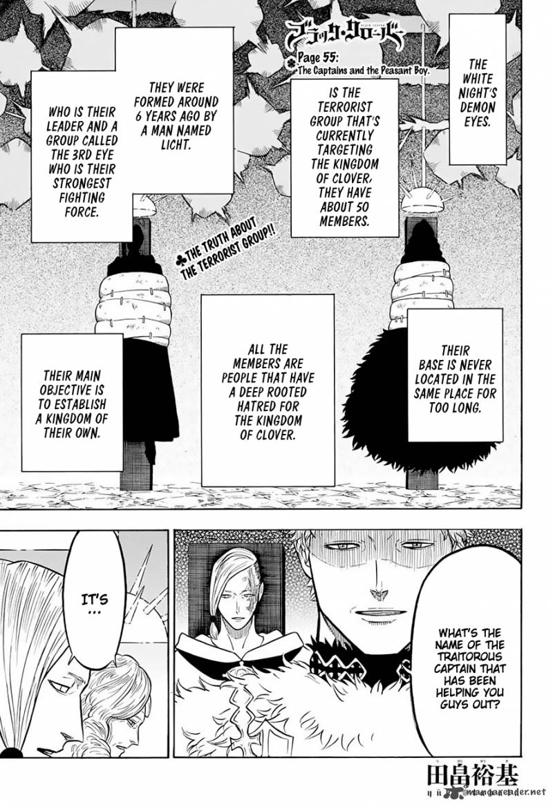 Black Clover Chapter 55 page 1 - Chapter 55: The Captains and the Peasant Boy