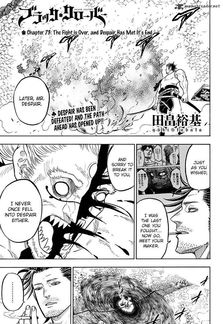 Black Clover Chapter 73 page 1 - Chapter 73: The End of Battle, the End of Despair