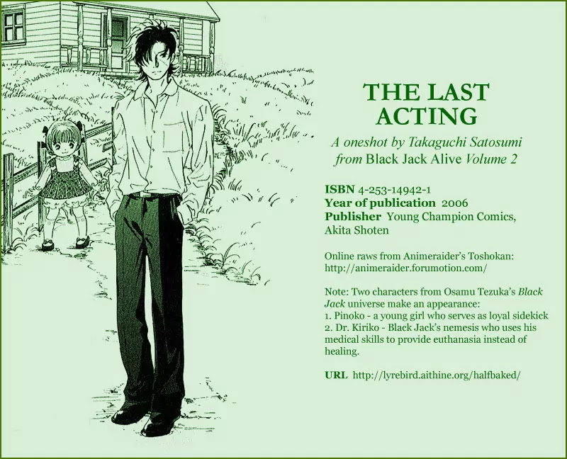 Black Jack Alive Chapter 6 page 1 - Chapter 6: The Last Acting (TAKAGUCHI Satosumi)