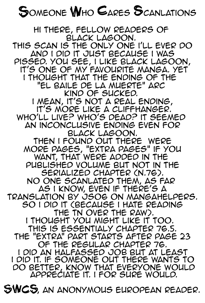 Black Lagoon Chapter 76.5 page 1 - Chapter 76.5: El Baile de la Muerte - Epilogue