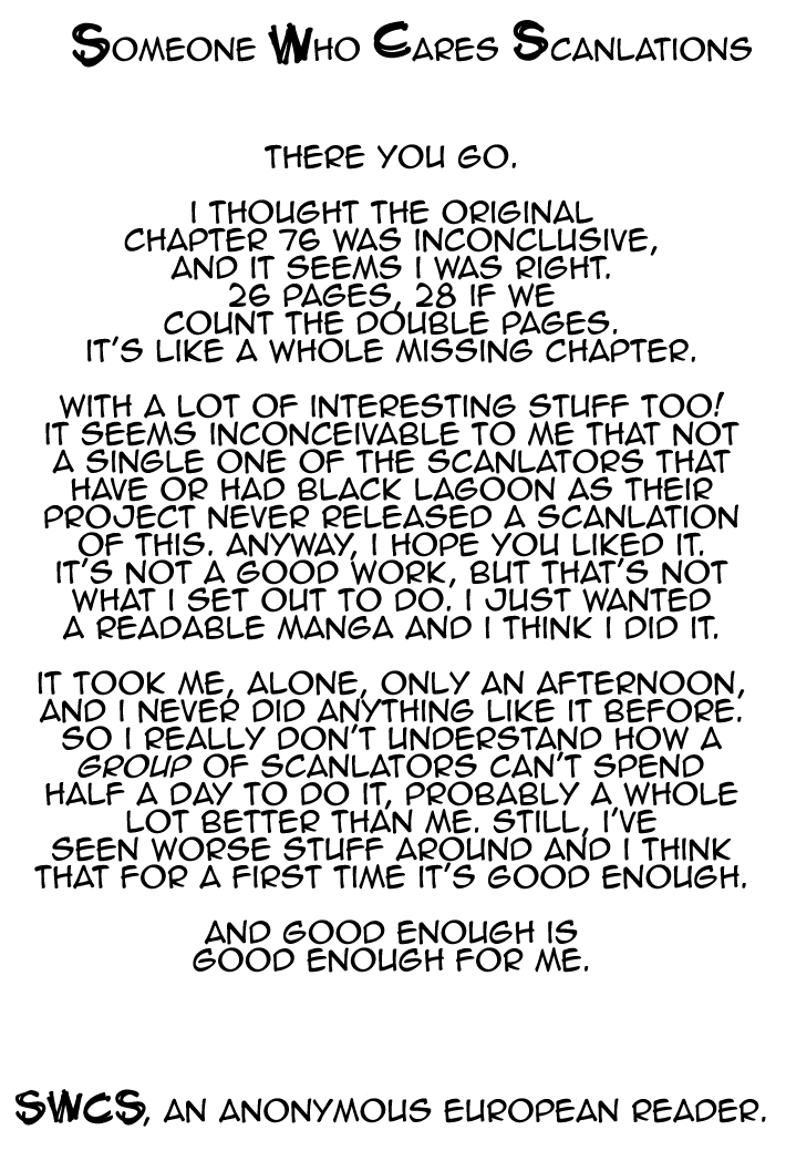 Black Lagoon Chapter 76.5 page 28 - Chapter 76.5: El Baile de la Muerte - Epilogue