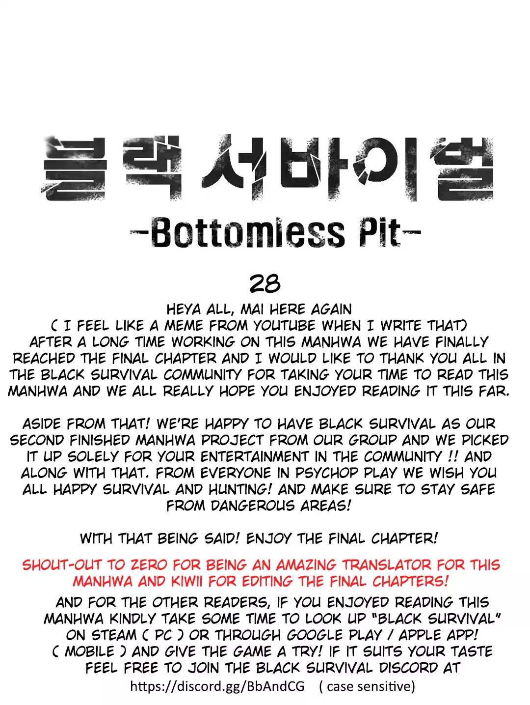 Black Survival - Bottomless Pit Chapter 28 page 2 - Chapter 28