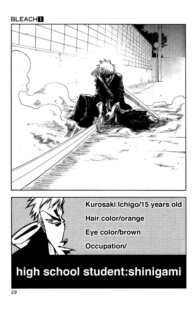 Bleach manga, chapter 1, page 55 of 57
