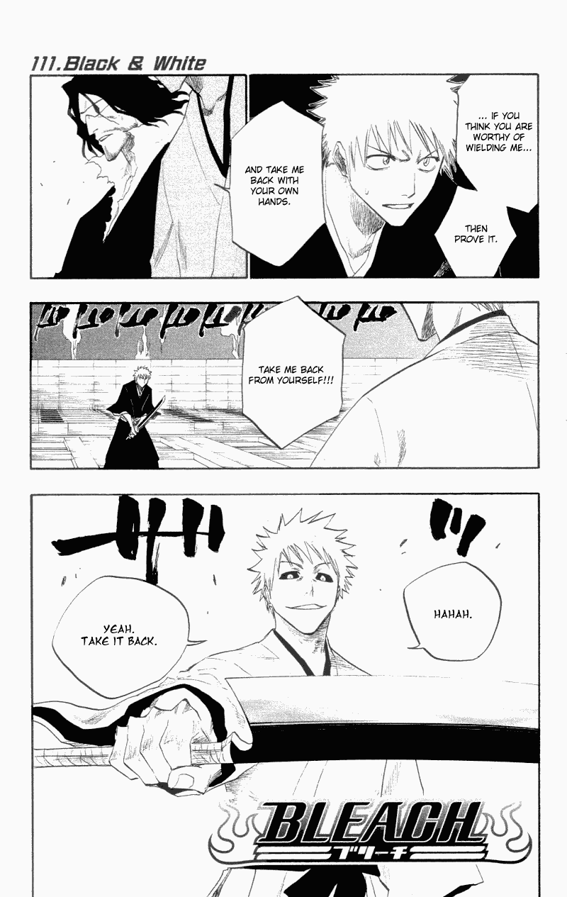 Bleach Chapter 111 page 1 - Chapter 111: Black & White