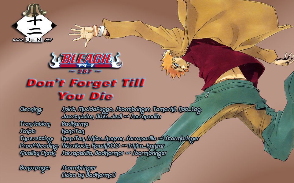Bleach manga, chapter 287, page 1 of 20