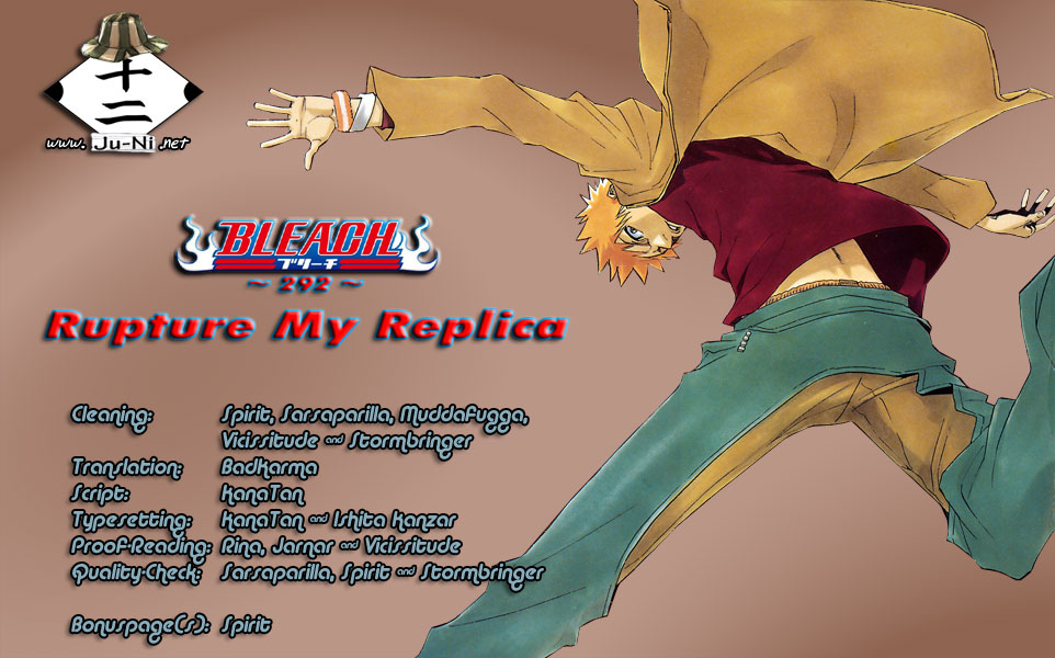 Bleach Chapter 292 page 1 - Chapter 292: Rupture My Replica