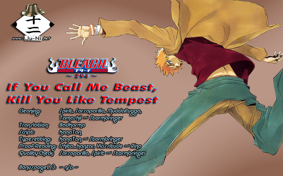 Bleach Chapter 294 page 1 - Chapter 294: If You Call Me a Beast, I'll Kill You Like a Tempest