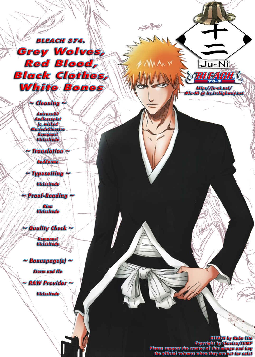Bleach Chapter 374 page 2 - Chapter 374: Gray Wolf, Red Blood, Black Clothing, White Bone