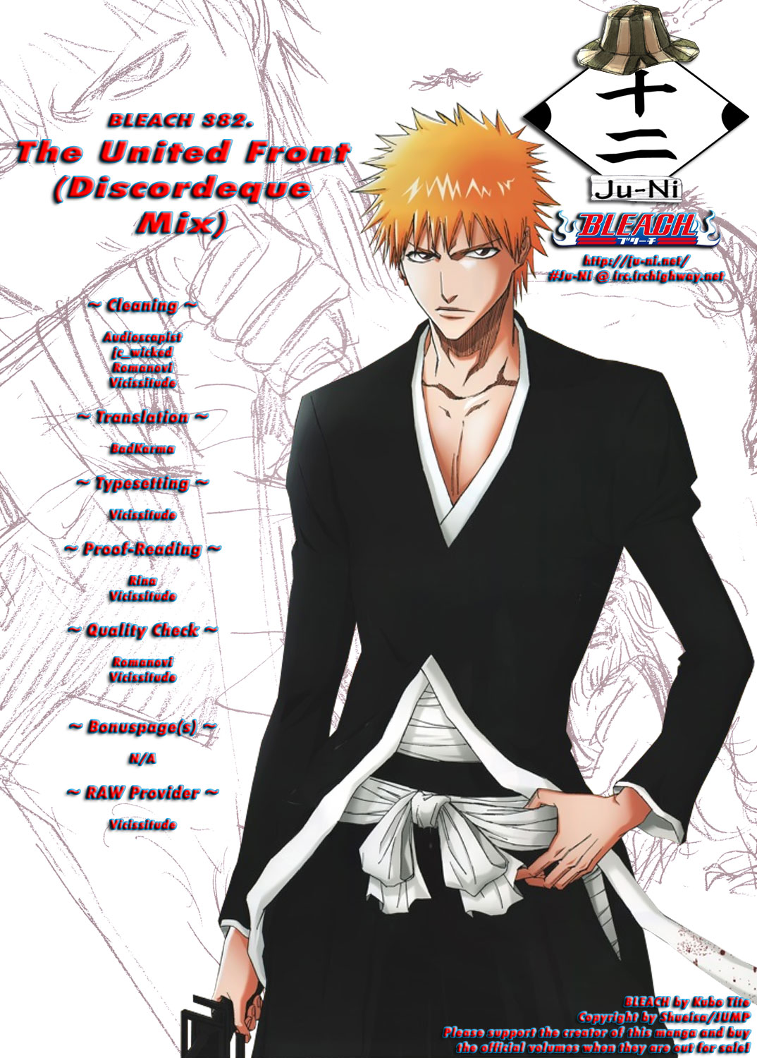 Bleach Chapter 382 page 1 - Chapter 382: The United Front [Discordeque Mix]
