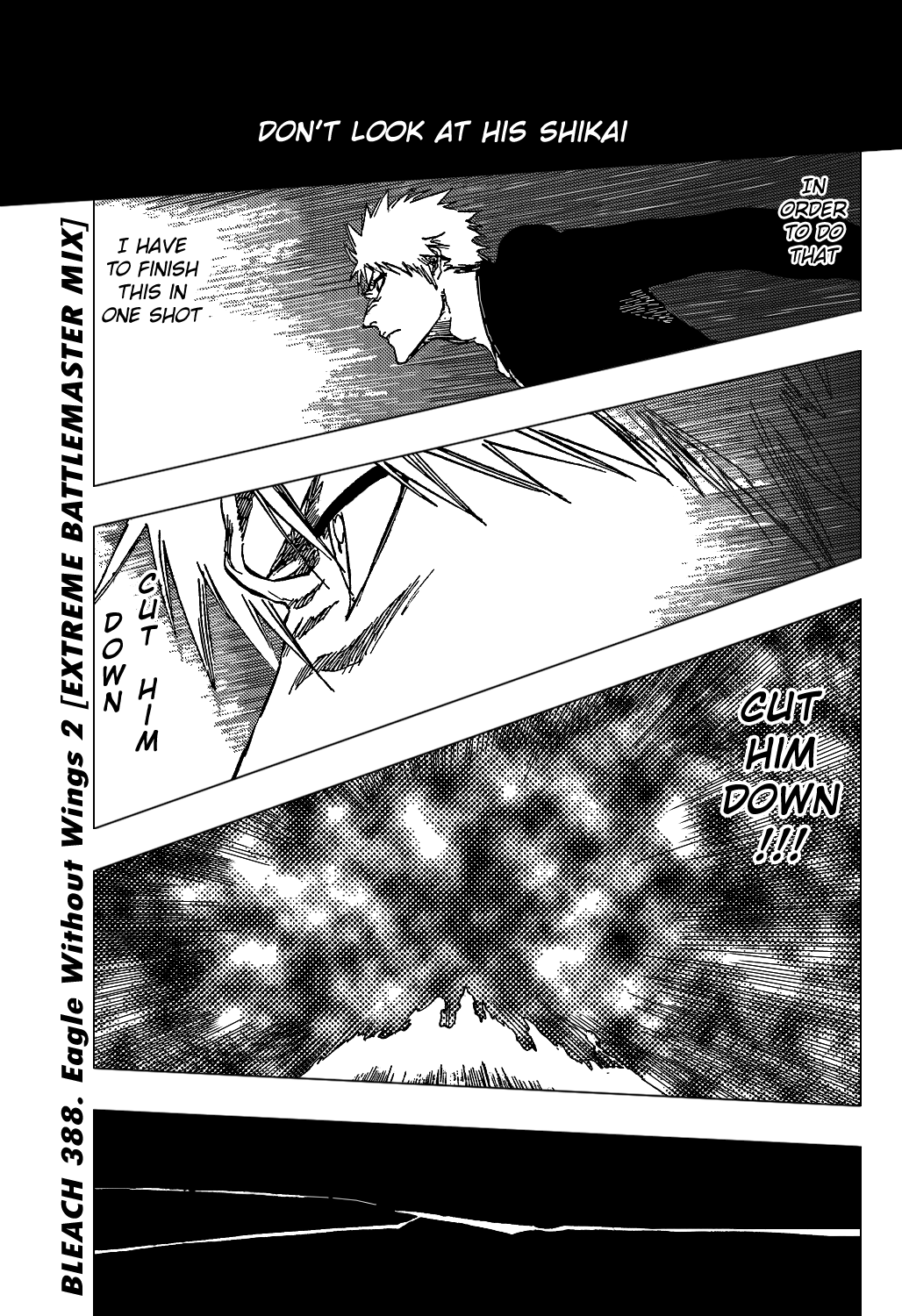 Bleach Chapter 388 page 5 - Chapter 388: Eagle Without Wings 2 [Extreme Battlemasters Mix]