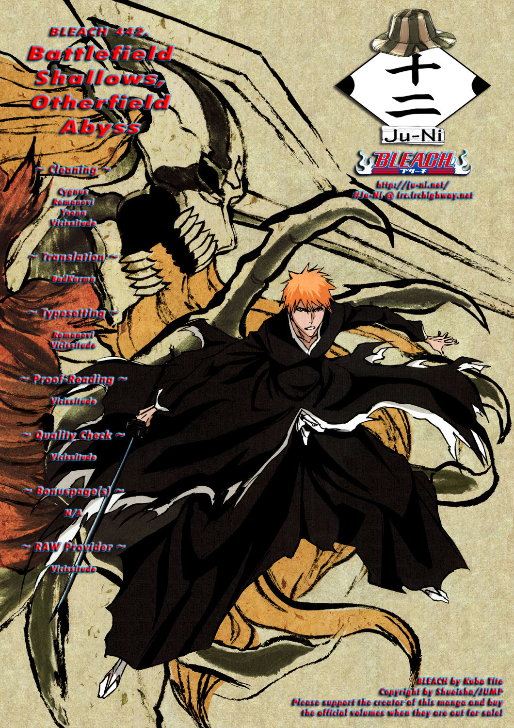 Bleach Chapter 442 page 1 - Chapter 442 : Battlefield Shallows, Otherfield Abyss