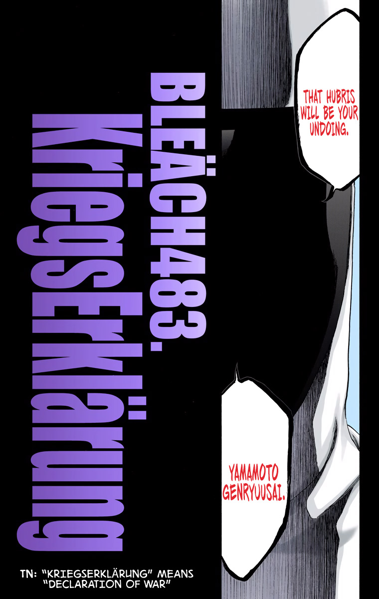 Bleach Chapter 483 page 6 - Chapter 483: KriegsErklärung
