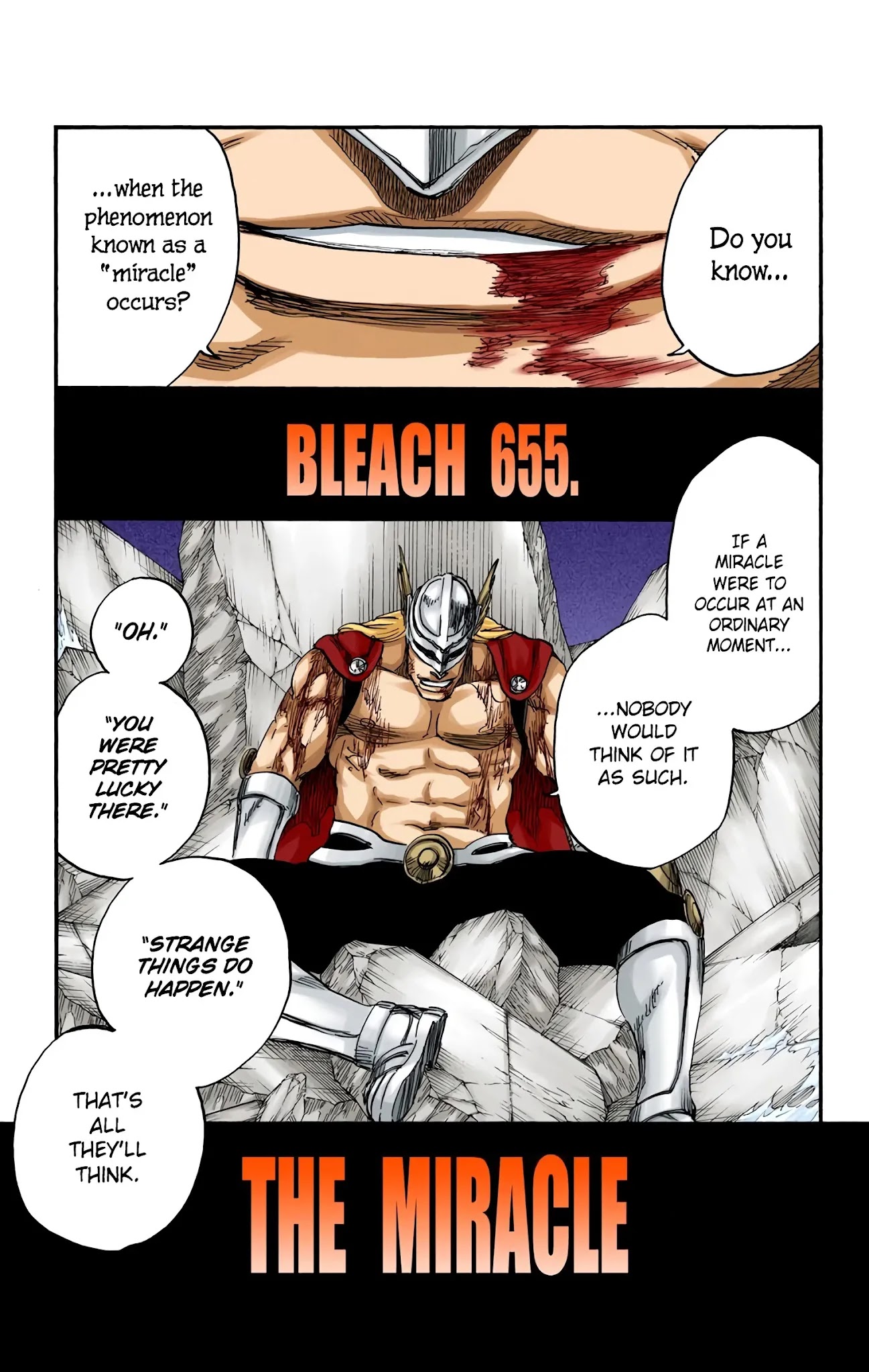Bleach Chapter 655 page 1 - Chapter 655: THE MIRACLE