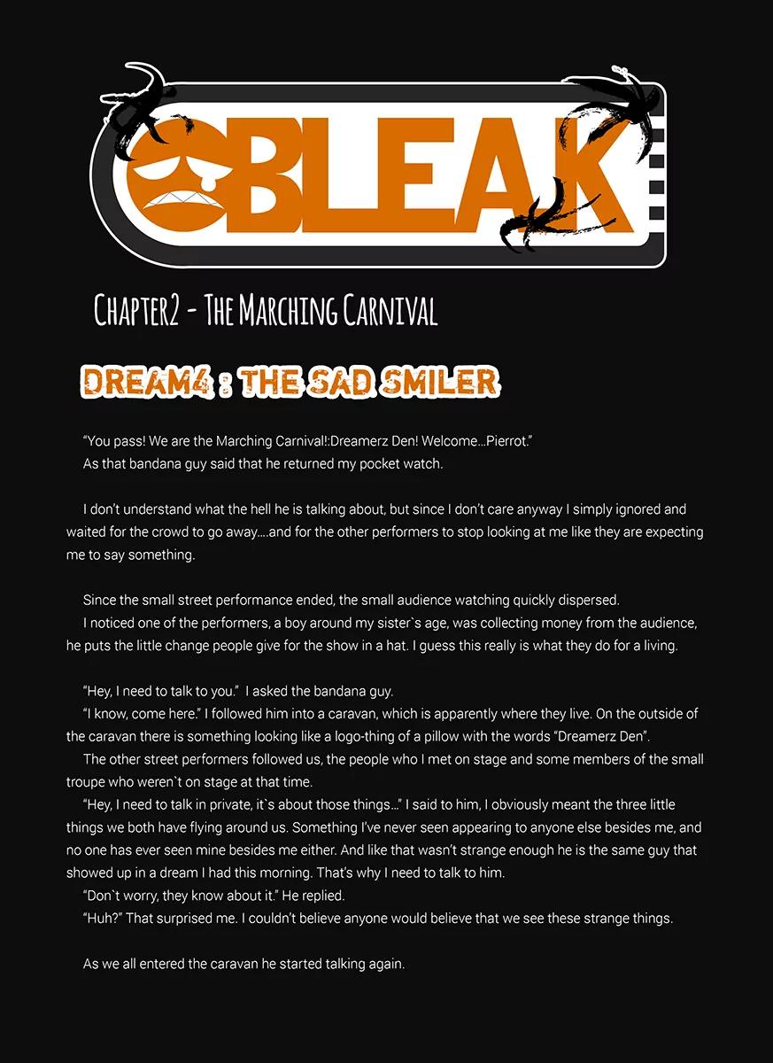 Bleak Chapter 4 page 1 - Chapter 4: The Marching Carnival:The Sad Smiler