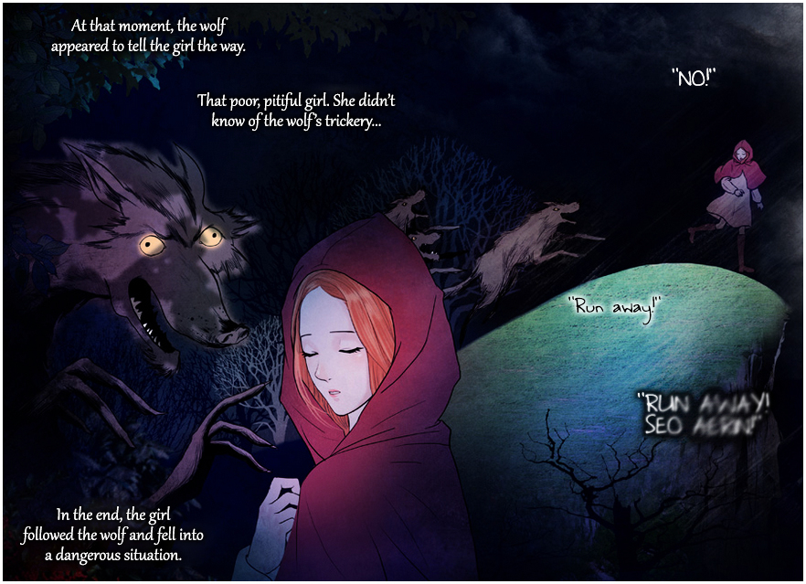Blind Marchen Chapter 9 page 4 - Chapter 9 : Tale 9. Little Red Riding Hood and the Wolves in the Walls