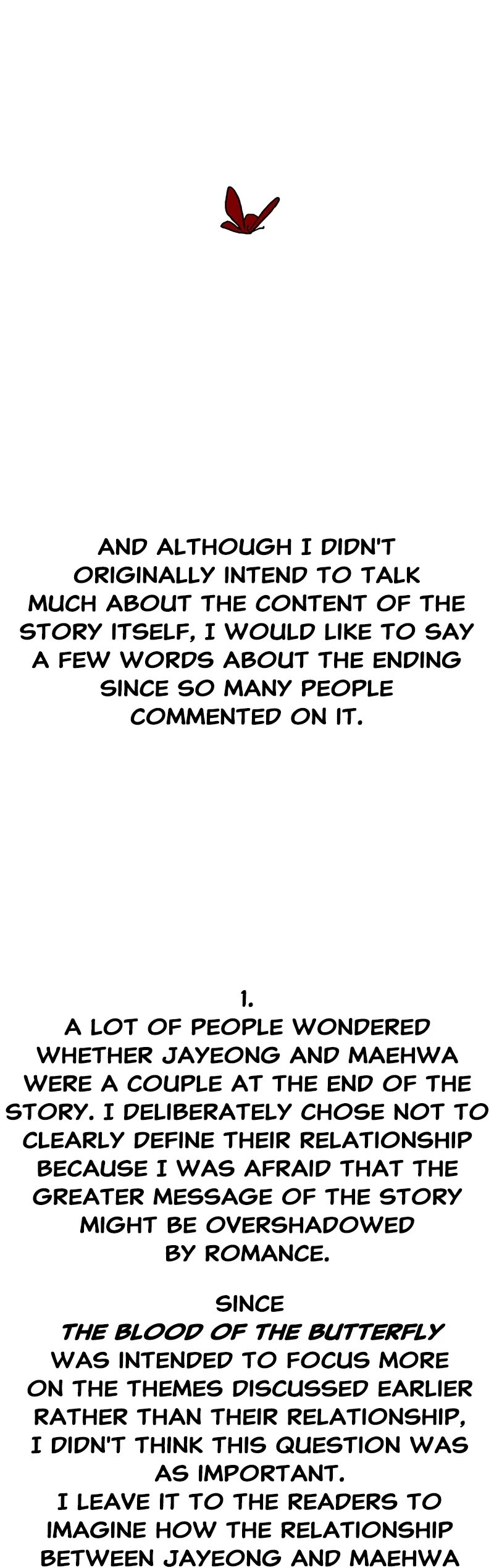 Blood and Butterflies Chapter 84 page 4 - Chapter 84: Ep. 84 - Afterword [END]