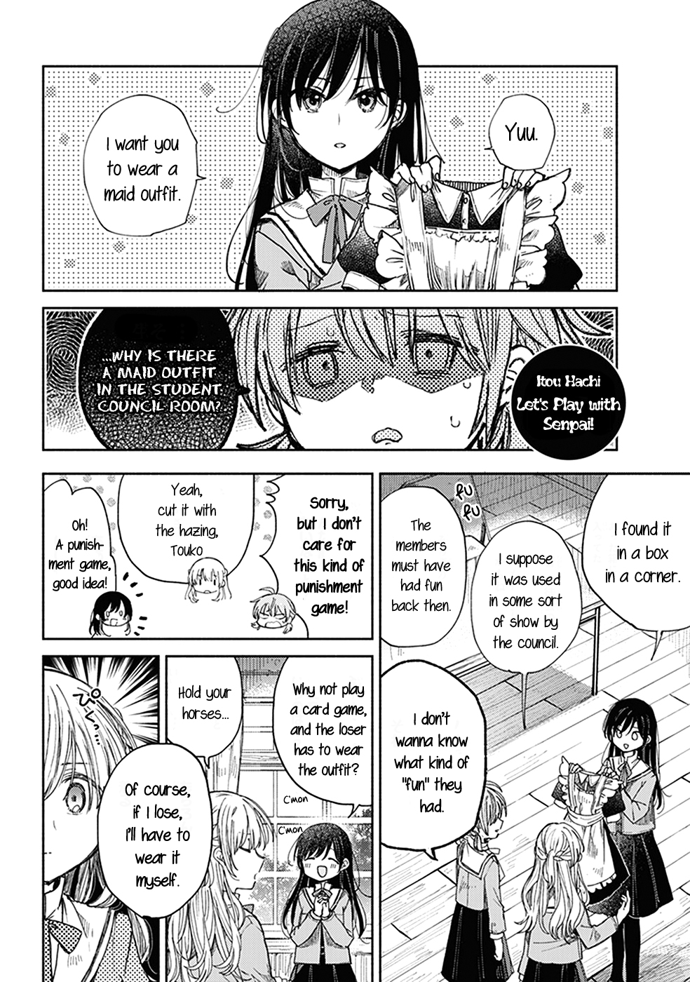 Bloom Into You: Official Comic Anthology Chapter 11 page 2 - Chapter 11: Let's Play with Senpai