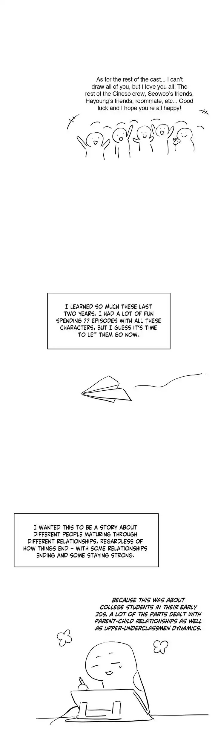 Blooming Sequence Chapter 77.5 page 6 - Epilogue: Creator's Note
