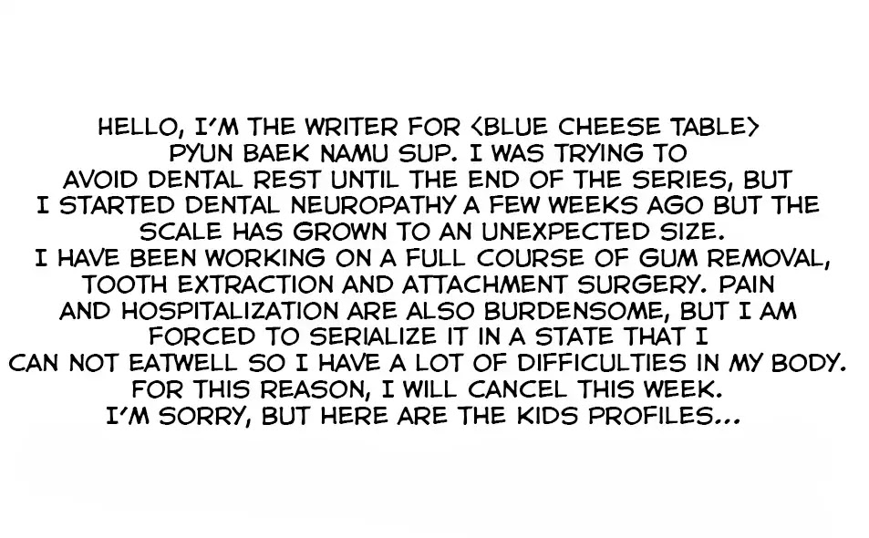Blue Cheese Table Chapter 28.5 page 1 - Chapter 28.5: Extra